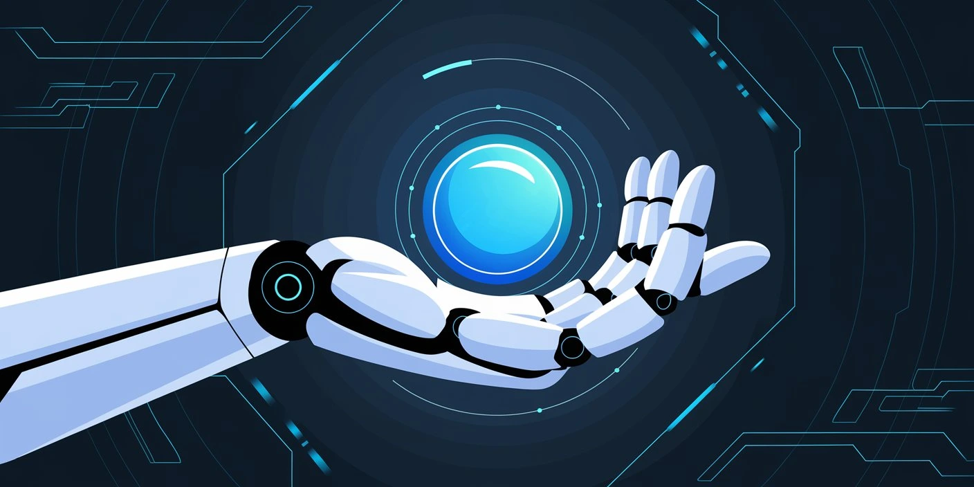 Automate Robot Hand Blue Orb Blog Post Featured Image